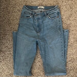 Abercrombie Women's Straight Leg Blue Jeans